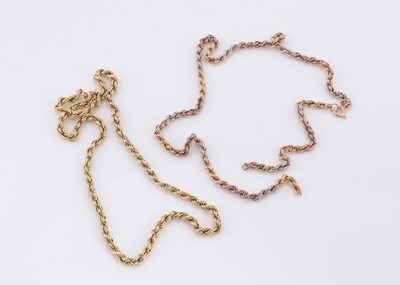 Lot 88 - A 9ct gold two colour ropetwist necklace