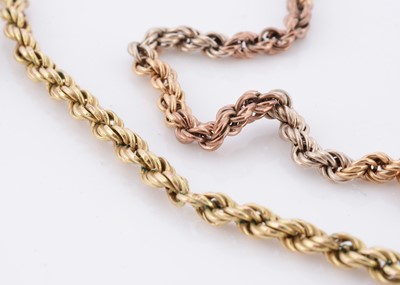 Lot 88 - A 9ct gold two colour ropetwist necklace