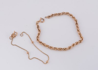 Lot 95 - Two 9ct gold bracelets