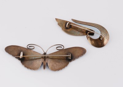 Lot 99 - A Norwegian silver and enamel butterfly brooch by Marius Hammer