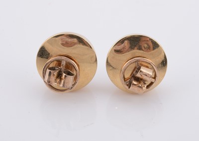 Lot 132 - A pair of mabe pearl ear studs