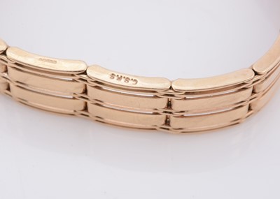 Lot 167 - A 9ct gold four bar flattened link bracelet