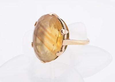 Lot 170 - A yellow metal Citrine dress ring
