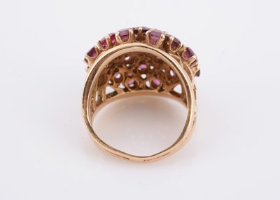 Lot 178 - A 9ct gold ruby dress ring