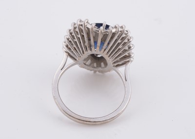 Lot 180 - A white gold sapphire and diamond dress ring