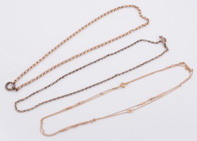 Lot 187 - Four 9ct gold necklaces