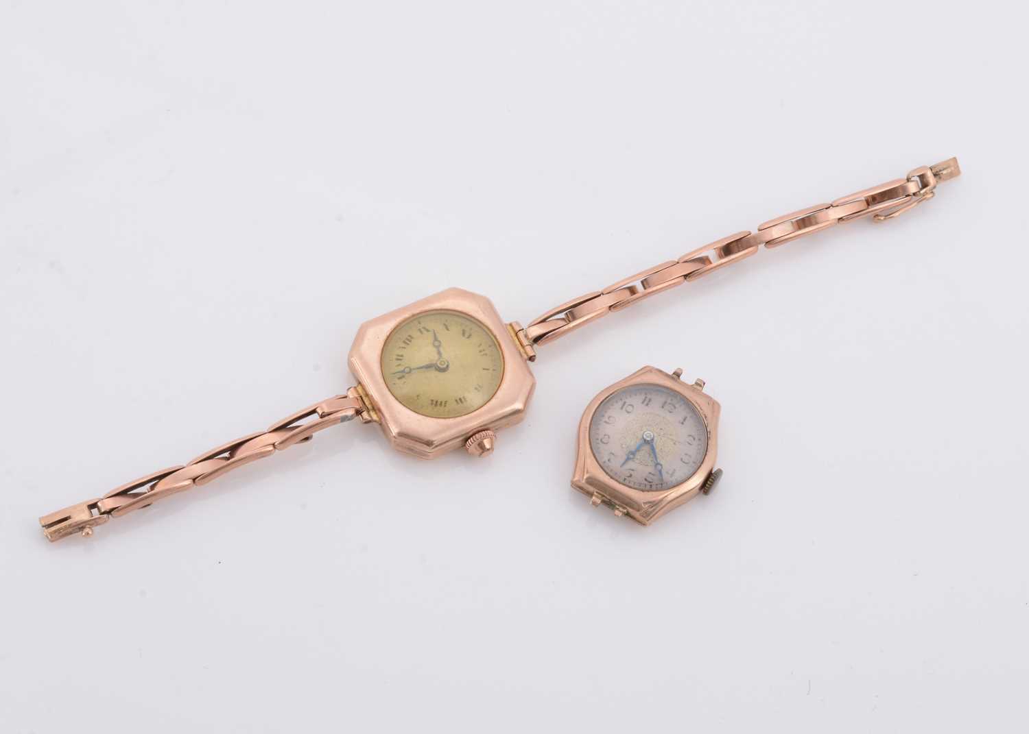 Lot 189 - A lady's 9ct gold trench watch