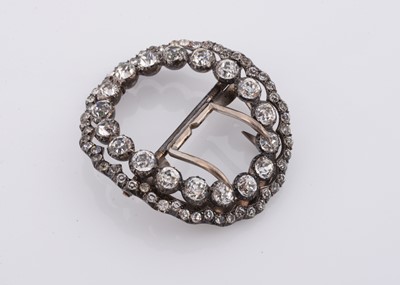 Lot 224 - A French 19th Century paste set oval buckle