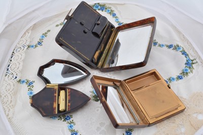 Lot 282 - French faux tortoiseshell compacts