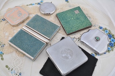 Lot 302 - A chromed and faux shagreen English 1920s rectangular carryall