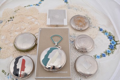 Lot 304 - Seven chromed Richard Hudnut circular compacts