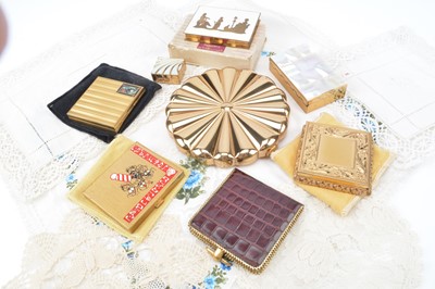 Lot 327 - Nine gilt metal 1950s Volupte compacts