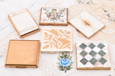 Lot 356 - Three square Elgin American compacts