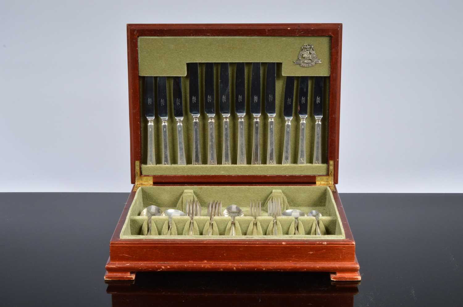 Lot 369 - A part canteen of 1980s silver cutlery by B&M