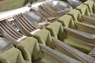 Lot 369 - A part canteen of 1980s silver cutlery by B&M
