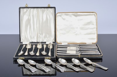 Lot 377 - Three sets of six silver spoons