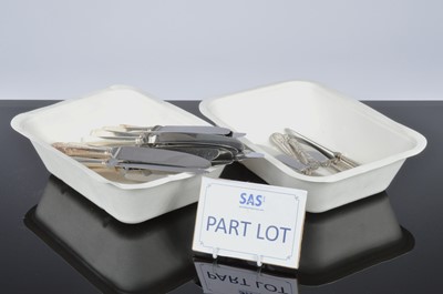 Lot 394 - A part canteen of silver plated kings pattern cutlery and other flatware