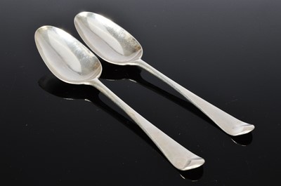 Lot 407 - A pair of George III silver tablespoons by I.T