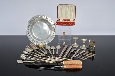 Lot 420 - A collection of silver and white metal and silver plated and other items