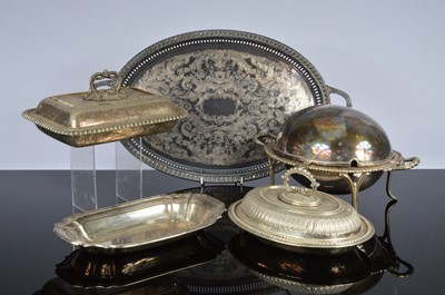 Lot 421 - A group of six silver plated table items