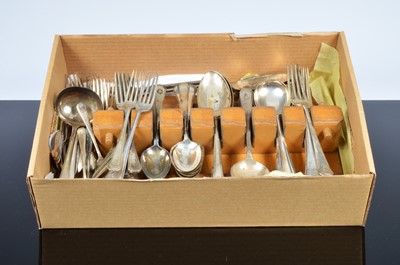 Lot 430 - A part Art Deco period canteen of silver plated cutlery with engraved initials and by AB & HA