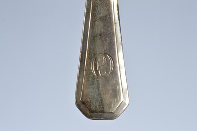Lot 430 - A part Art Deco period canteen of silver plated cutlery with engraved initials and by AB & HA