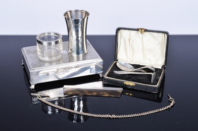 Lot 453 - A late Victorian silver beaker and other items