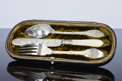 Lot 456 - A Victorian silver plated Christening set