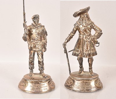 Lot 468 - Two 1970s silver military figures by Charles C. Stadden