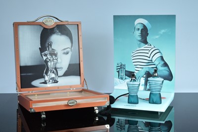 Lot 474 - Two Jean Paul Gaultier perfume shop displays and six books on perfumes and related