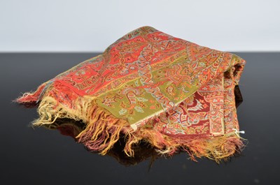 Lot 492 - A mid 20th century antique Kashmiri-style kani shawl