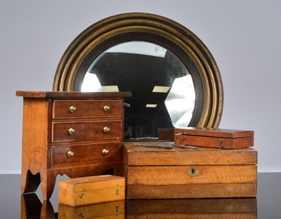 Lot 496 - A late Victorian mahogany apprentice piece chest of drawers and other items
