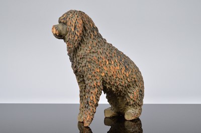 Lot 497 - An interesting antique carved wooden figure of a dog