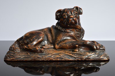 Lot 538 - A Victorian period Black Forest carving of a dog