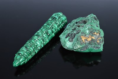 Lot 547 - Two malachite stone paperweights