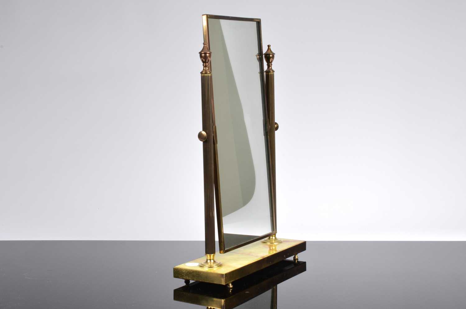 Lot 548 - A 20th century brass and onyx vanity mirror