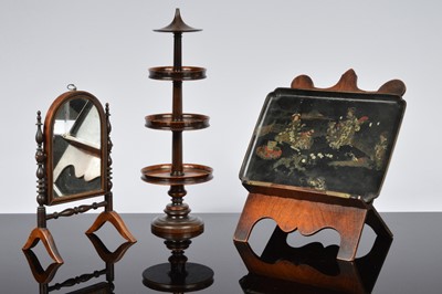 Lot 561 - A nice Victorian treen miniature etagere and three other items