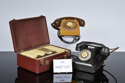 Lot 585 - Three vintage cream telephones and a set of four internal house telephones