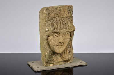 Lot 591 - An antique carved sandstone or limestone fragment