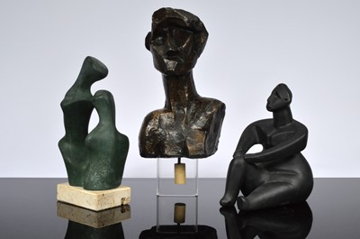 Lot 592 - Three second half 20th century ceramic sculptures