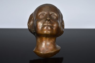 Lot 595 - A mid 20th century bronze mask of a lady