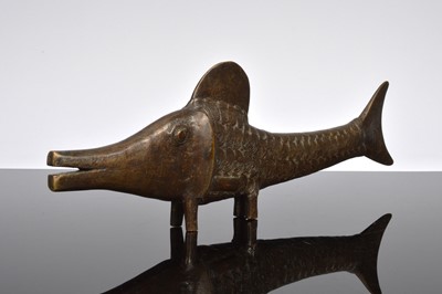 Lot 597 - An interesting bronze model of a fish