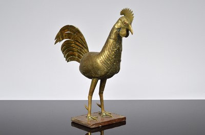 Lot 598 - A first half 20th century brass model of a cockerel