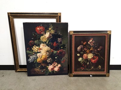 Lot 693 - Two late 20th century oilograph prints of Dutch still life's