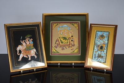 Lot 696 - Three Indian gouache and watercolour paintings