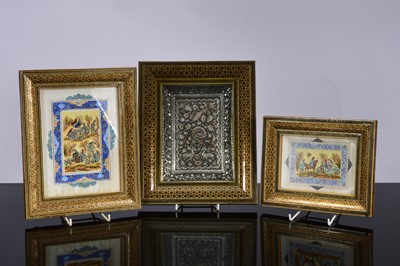Lot 697 - Three Middle Eastern framed artworks