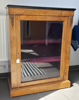 Lot 704 - A late 19th century inlaid display cabinet