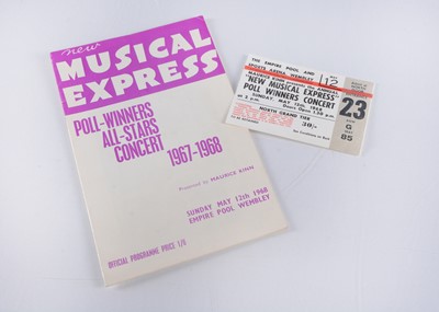 Lot 446 - New Musical Express / NME Poll-Winners 1967-1968 Concert Programme and Ticket