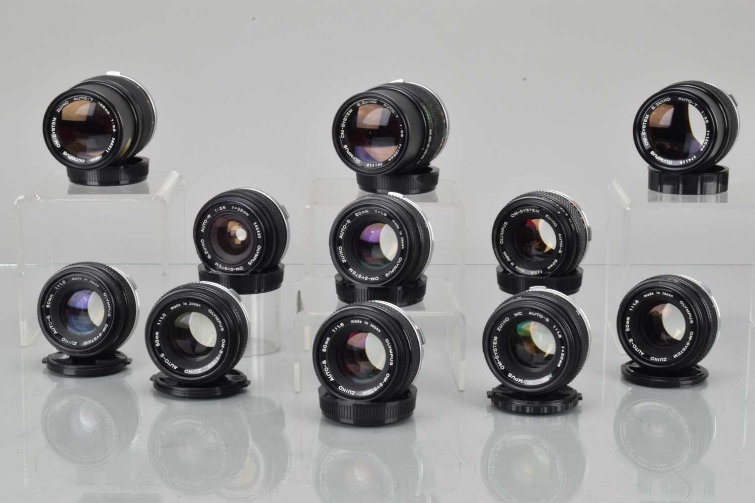 Lot 49 - Eleven Olympus OM Prime Lenses