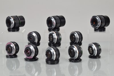 Lot 49 - Eleven Olympus OM Prime Lenses
